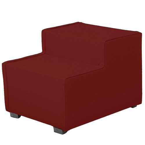 Escada Estofada 2 Degraus Para Cachorro Gato E Maca De Estetica Suede Cor Marsala