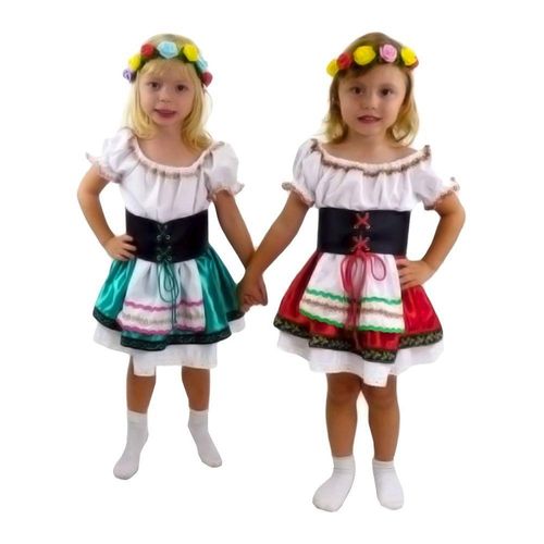 Fantasia Alemã Infantil Vestido Frida Com Cinto Tamanho M