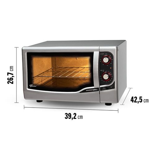 Forno Elétrico Fischer Goumert Grill 44L com Botão Timer de até 120 minutos com Aviso Sonoro – Prata