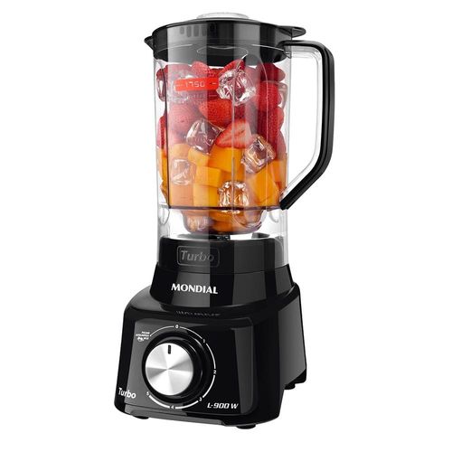 Liquidificador Mondial Turbo Full Black L900FB Preto 900W com 5 Velocidades