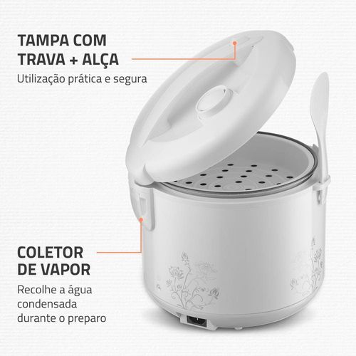 Panela Elétrica de Arroz Mondial Bianca Rice PE-10 10 Xícaras - Branca
