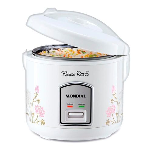 Panela Elétrica de Arroz Mondial Bianca Rice NPE-05 5 Xícaras - Branca