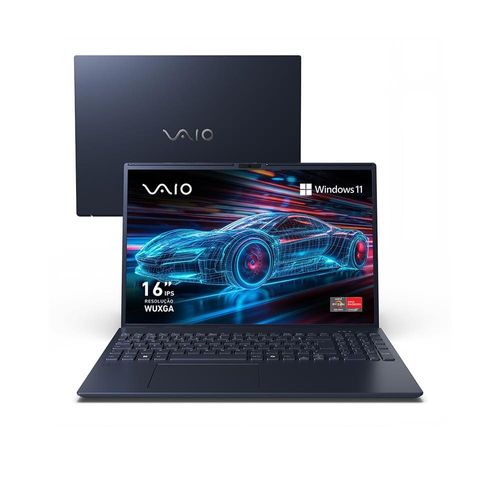 Notebook VAIO FE16 AMD Ryzen 5-5625U Windows 11, 16GB 512GB SSD Wi-Fi 6 Tela 16`` IPS WUXGA Antirreflexo - Cinza Expansível até 64G