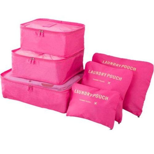 Organizador De Mala 6 Pçs Necessaire Viagem Bolsa Saco Pink