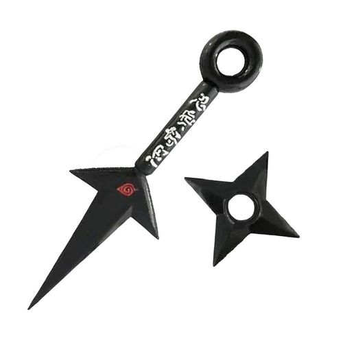 Kit Naruto Shippuden Kunai Minato 23,5Cm + Shuriken 9Cm 10