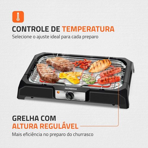 Churrasqueira Elétrica Mondial Grand Steak & Grill CH-05 com Controle de Temperatura