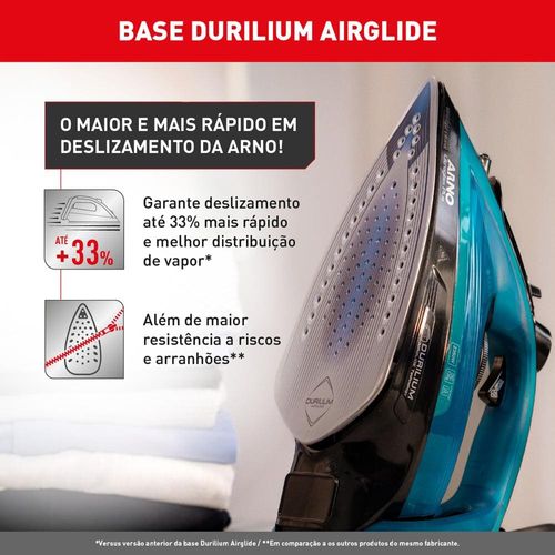 Ferro de Passar a Vapor Arno Ultragliss Plus com Spray e Base Durilium Airglide – Azul
