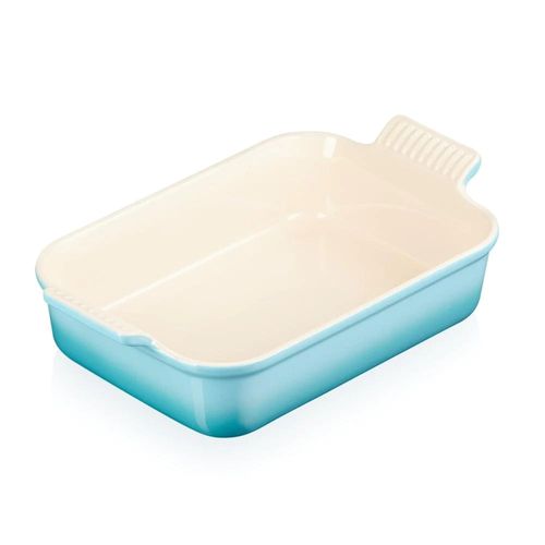 TRAVESSA RETANGULAR LE CREUSET HERITAGE 19CM AZUL CARIBE 71102191700001