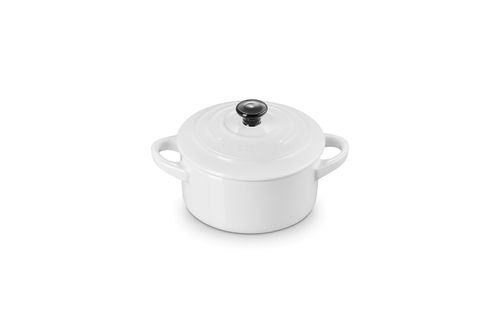 MINI COCOTTE LE CREUSET 250 ML 10CM PUXADOR PRETO BRANCO 71901100100100