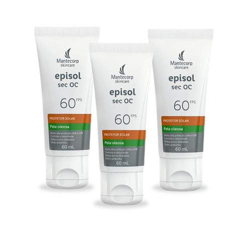 3 Protetor Solar Facial Episol Sec Oc Fps60 60G
