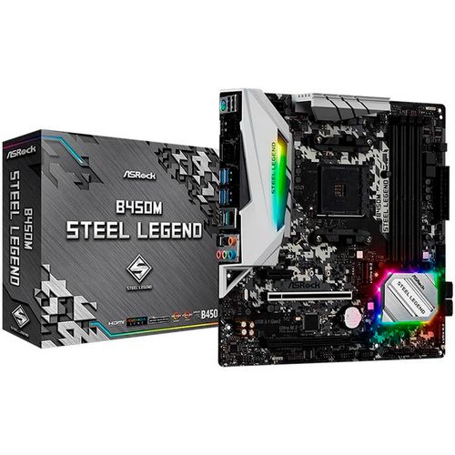Placa Mãe B450M Chipset B450 AM4 DDR4 Steel legend Asrock