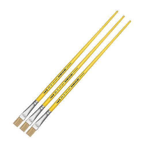 Kit 3x Pincel Chato Tigre 12 Cerda Natural Modelo 815-12