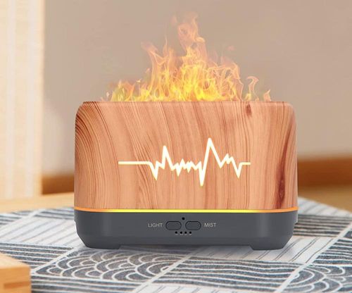 Umidificador Difusor Aromático Ultrassônico Com Controle Remoto Simula Chamas