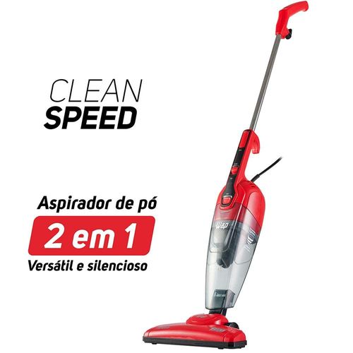 Aspirador de Pó WAP Clean Speed Vertical e de Mão com Bico Articulado 1000W 1 Litro - Vermelho/Preto