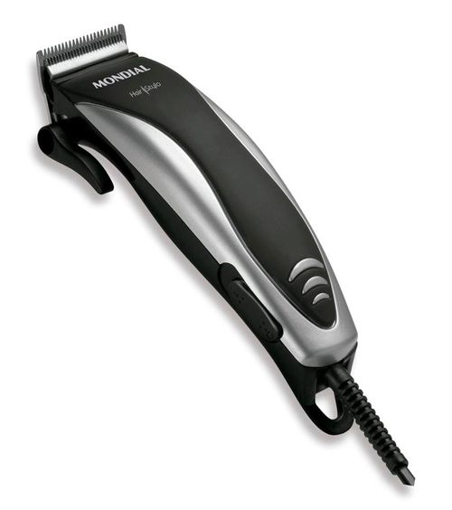 Máquina de Cortar Cabelo Mondial Hair Stylo CR-02 4 com Pentes - Prata/Preta