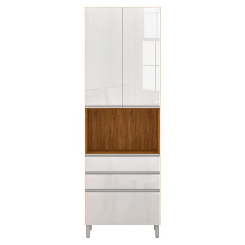 Paneleiro Bartira Amazonita com 2 Portas, 3 Gavetas e 3 Prateleiras - 71cm de largura