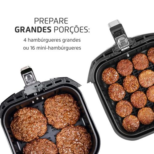 Fritadeira Elétrica Sem Óleo Air Fryer Mondial Grand Family AF-55I 5,5L – Preta/Inox