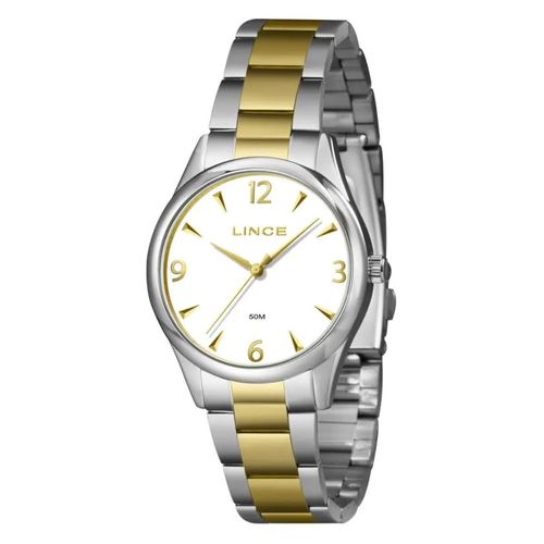 RELÓGIO LINCE FEMININO DOURADO E PRATA LRTJ169L36 B2SK