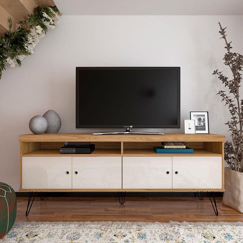 Rack Artely Liberty com 160cm de Largura, 4 Portas, Ideal para TV de Até 65"