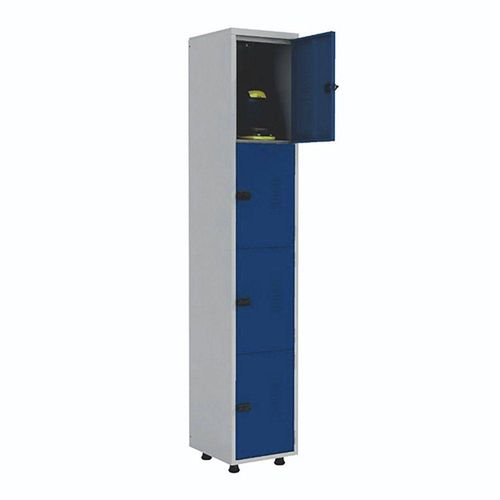 Armário Roupeiro Aço 4 Portas Guarda Volume Ea701 Azul