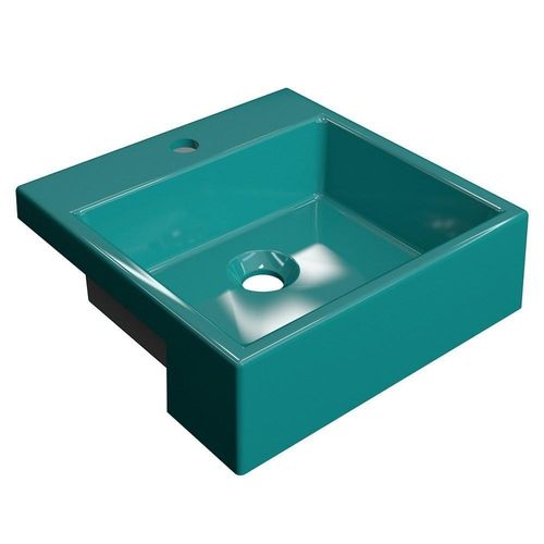 Cuba Pia Quadrada Kuad 355 C08 Azul Turquesa Mpozenato