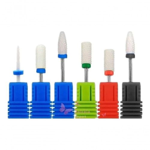 Kit6 Broca Cerâmica Profissional Unha Desing Nails Porcelana