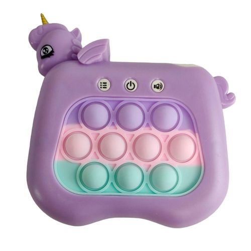 Pop It Interativo Unicornio Mini Game 4 Modos Som Luzes Sensorial Portatil Anti Relaxante Jogo Criança