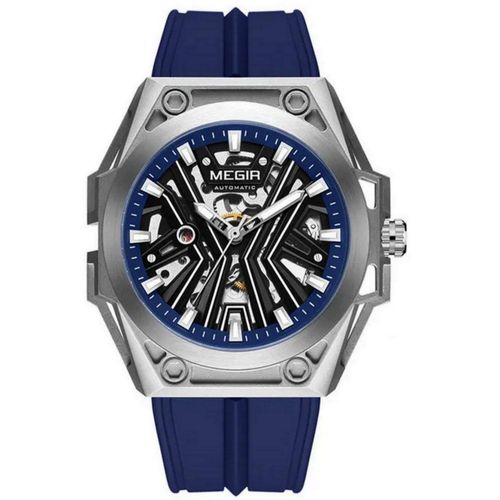 Relógio Masculino Automático Esportivo Pulseira De Silicone Impermeavel Azul