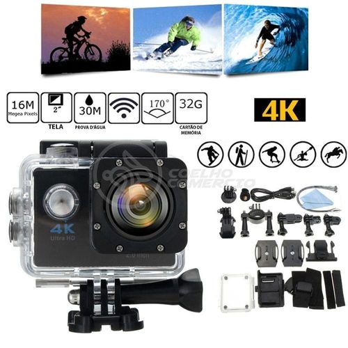 Go Cam Camera Vídeo Action Ação Wifi 4K 30M Estilo
