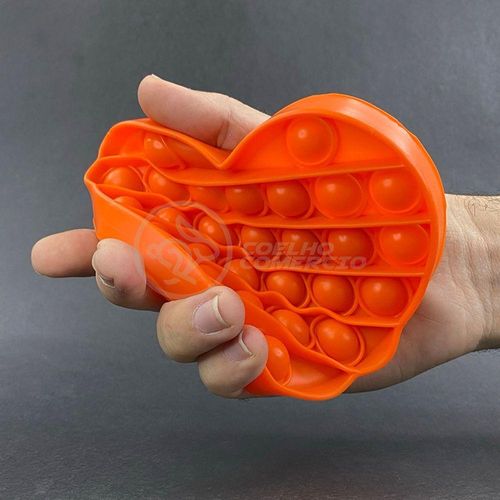 Pop It Coração Anti Bolha Laranja