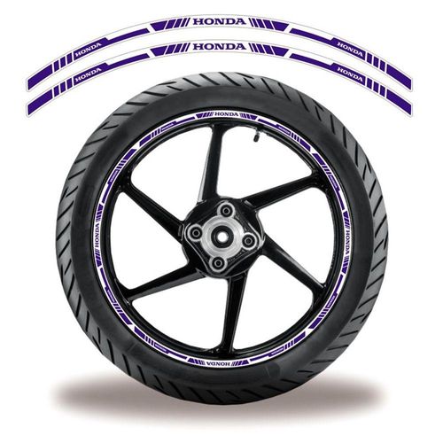 Adesivo Refletivo Friso Roda Moto Honda Azul Azul 4