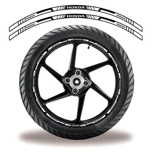 Adesivo Refletivo Friso Roda Moto Honda Branco