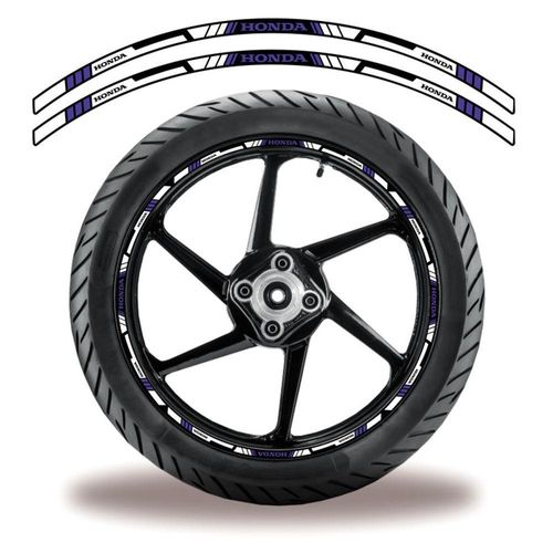 Adesivo Refletivo Friso Roda Moto Honda Azul Azul 1