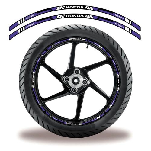 Adesivo Refletivo Friso Roda Moto Honda Azul Azul 2