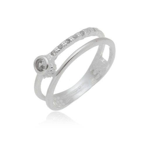 Anel Com Zircônia Prata 925 - 19
