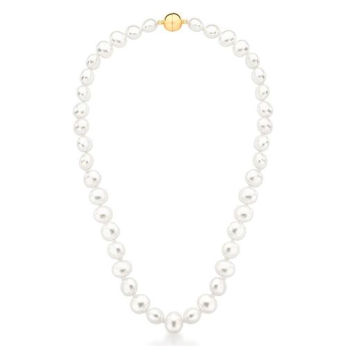 Colar Com Pérolas Ovais Shell Annie Banhado A Ouro Fecho Magnético