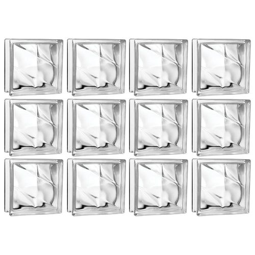Kit 12 Tijolos Bloco De Vidro Raio Crystal 19x19x8 Tradestar