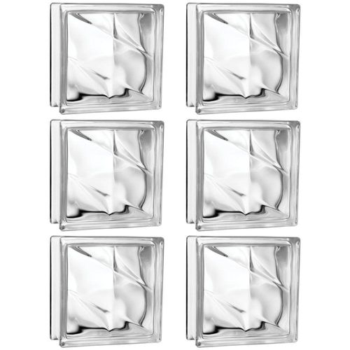 Kit 6 Tijolos Bloco De Vidro Raio Crystal 19x19x8 Tradestar