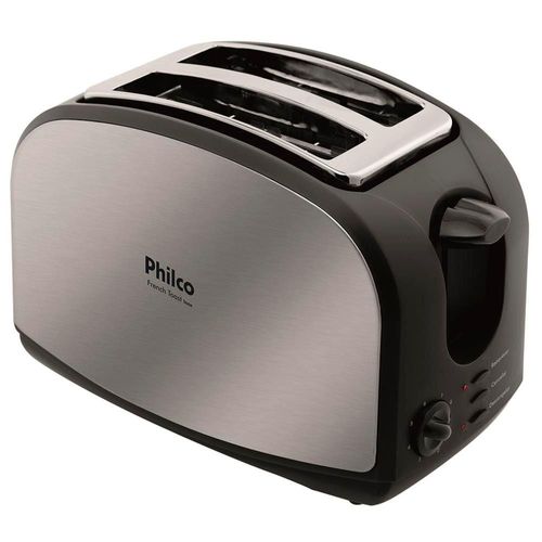 Torradeira French Toast Philco com 8 Níveis de Tostagem - Inox/Preto