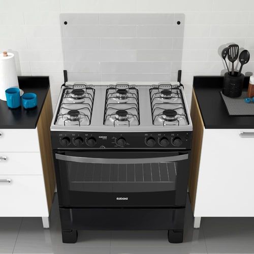 Fogão De Piso 6 Bocas A Gás Preto Itatiaia Waves Bivolt Com Acendimento Automático