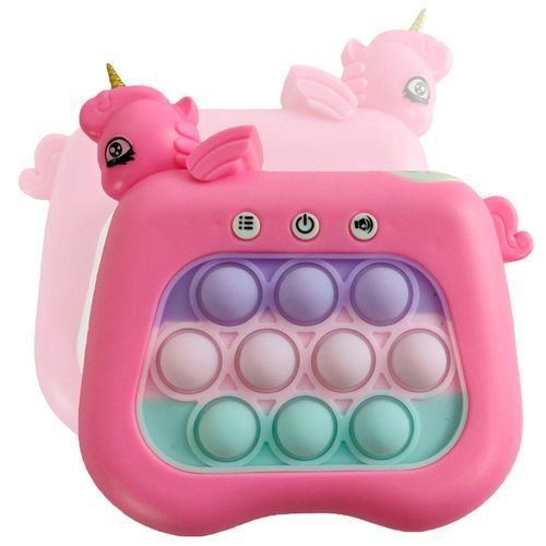Pop It Mini Game Interativo Unicornio Som Luzes 4 Modos Fidget Sensorial Relaxante Anti Crianças Toys Portatil