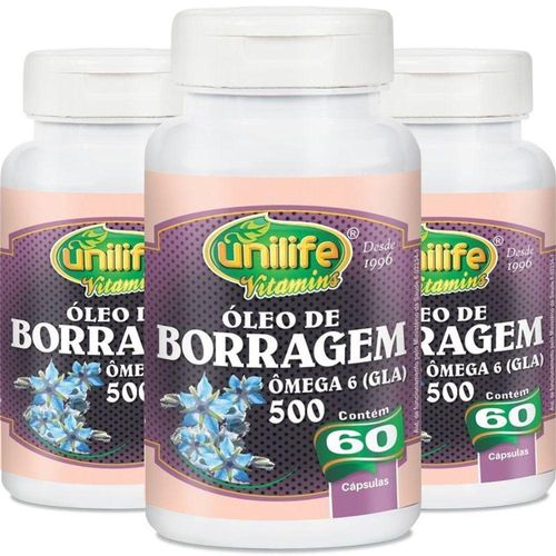 Kit Com 3 óleo De Borragem 700mg 60 Cápsulas Unilife