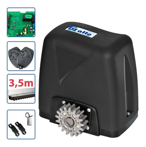 Kit Motor P/ Portão Elétrico Dz Atto Turbo 350kg 3 Controles 4,5 Metros Rossi 220v