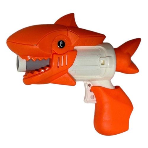 Brinquedo Lançador De Do Tipo Nerf Tubarão Dinossauro Com 3 laranja