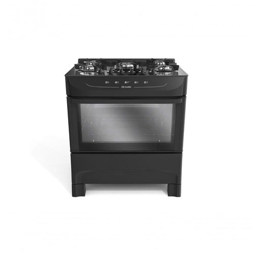 Fogão Mueller 5 Bocas Com Mesa De Vidro Preto MFV5BB Bivolt