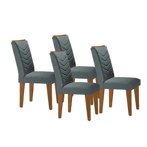 Cadeira De Cozinha Londrina Kit 4 Un Capuccino Suede Grafite Rufato