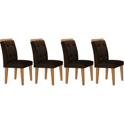 Kit 2 Cadeiras Sala Jantar Imperatriz 4 Un Capuccino Suede Marrom Rufato