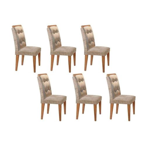 Kit 6 Cadeiras Sala Jantar Imperatriz 6 Un Capuccino Suede Capuccino Rufato