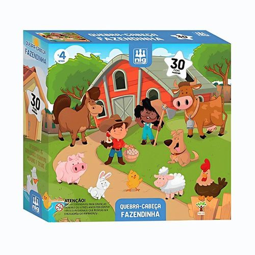 Puzzle Fazendinha Em Mdf 30 Peças - Nig