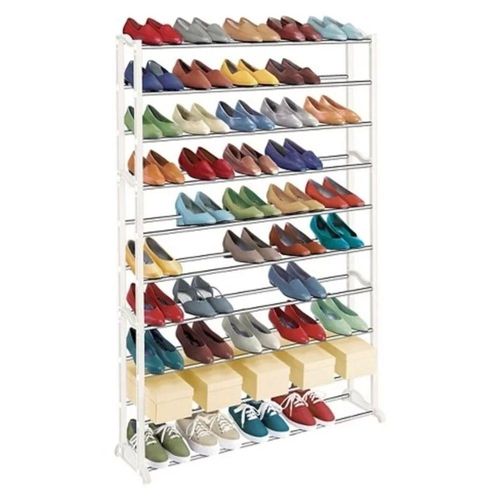 Sapateira 100 Calcados Estante Gigante 50 Pares De Sapatos E Tenis 10 Prateleiras Organizador Andares Em Metal